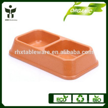 green plant fiber bowl raw bamboo pet bowl biodegradable